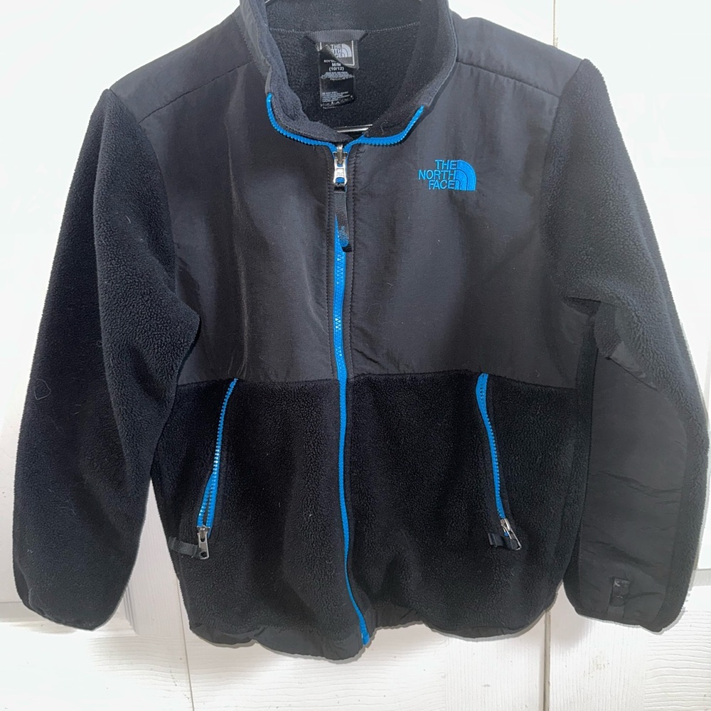The North Face Black Fleece Jacket with Blue Trim